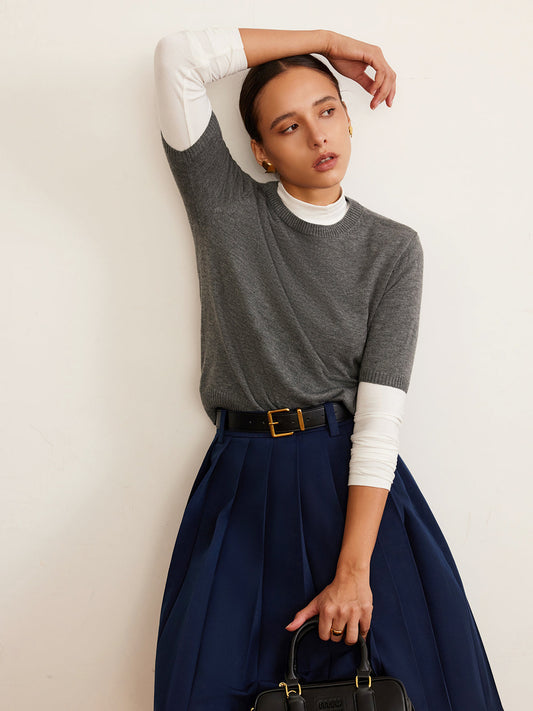 Yün Karışımlı Yarım Balıkçı Yaka Triko Üst