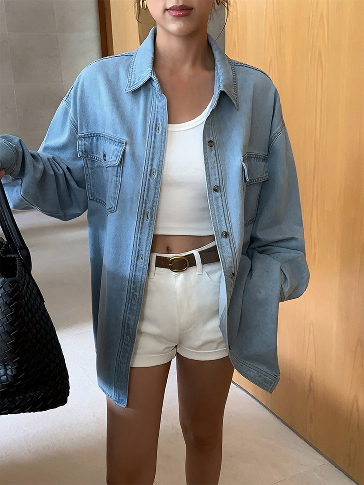 Yaka Cep Denim Ceket