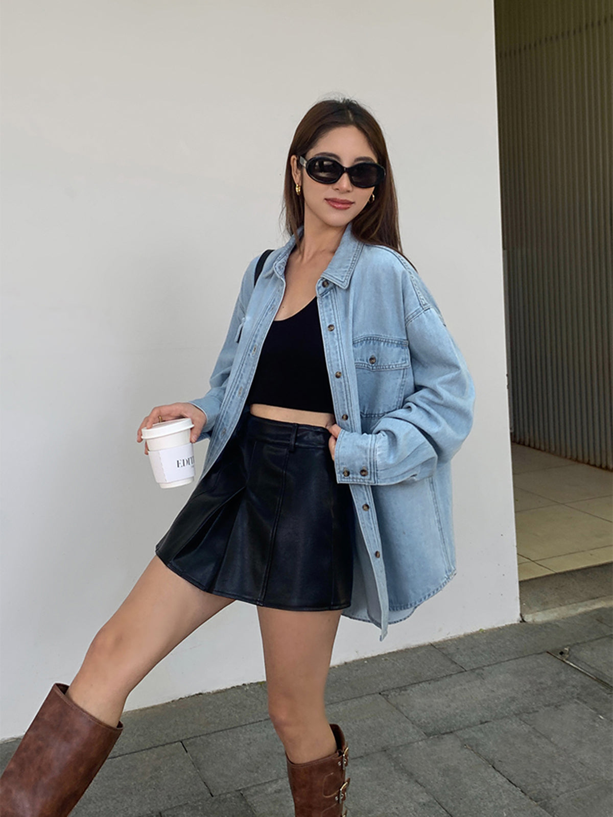 Yaka Cep Denim Ceket