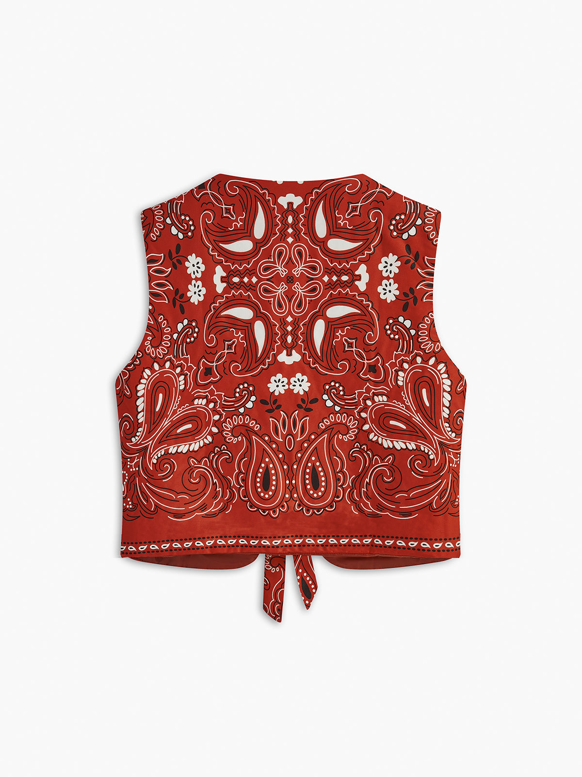 Paisley Desenli Bağcıklı Yelek