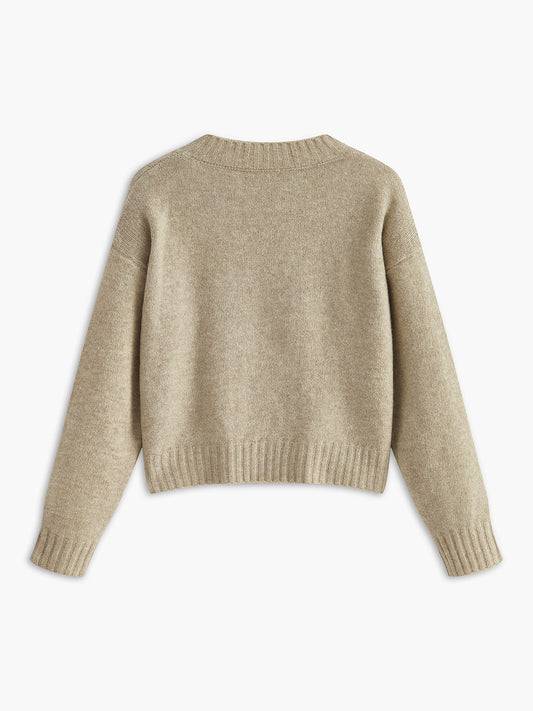 Yaka Kısmı Düz Çilek Sıcak Kazak