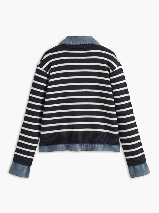 Şeritli Yapay Kürk Palto