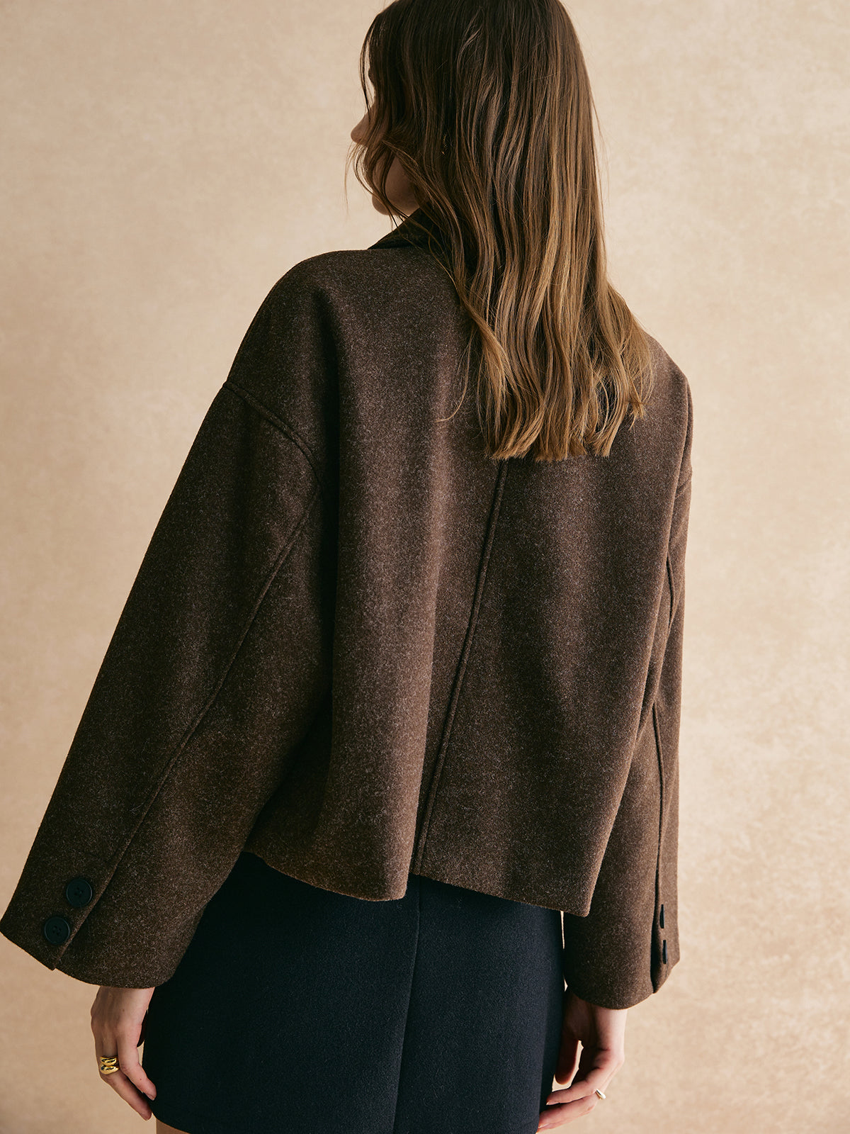 Tweed Düğme Aşağı Ceket