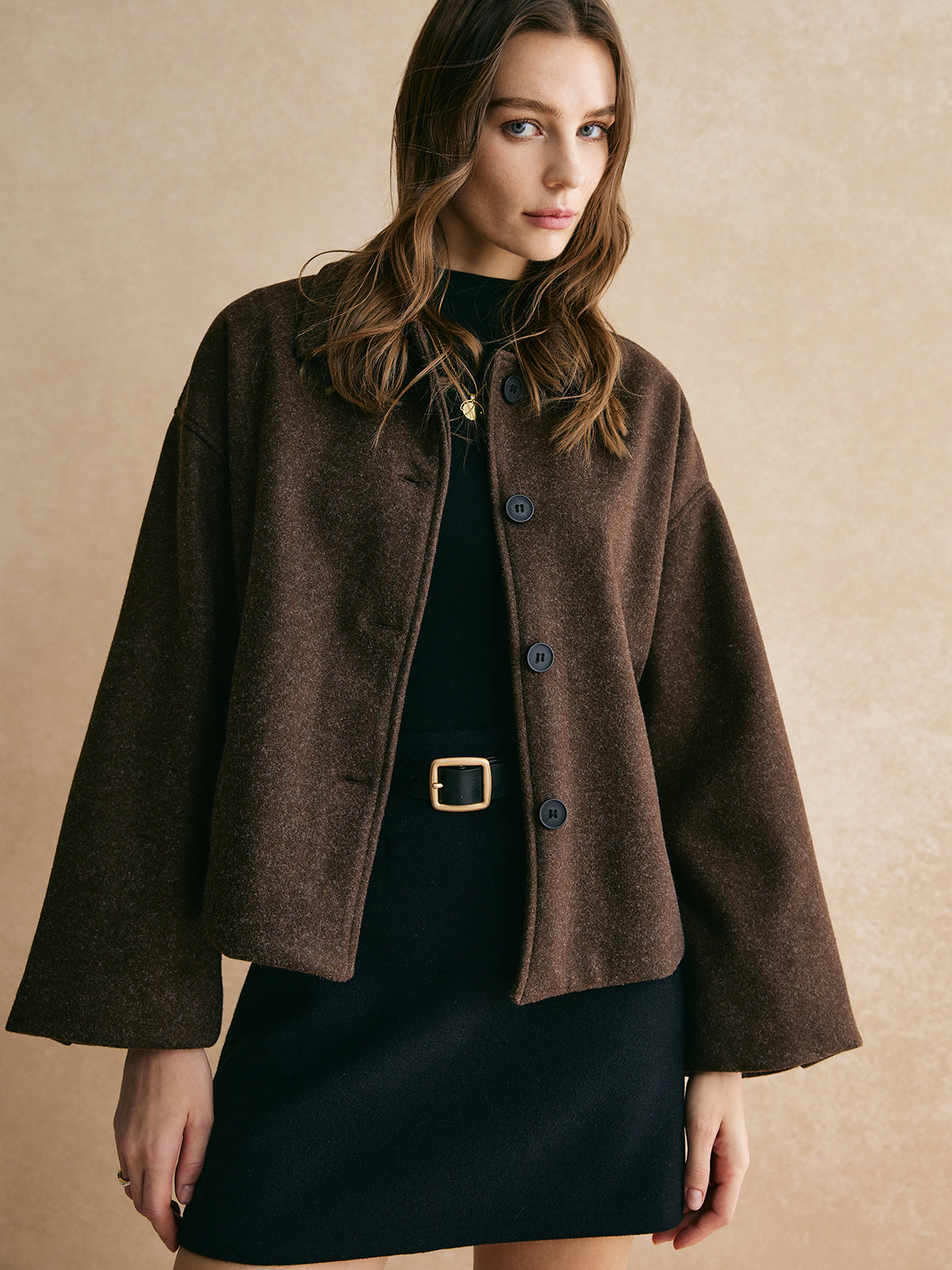 Tweed Düğme Aşağı Ceket