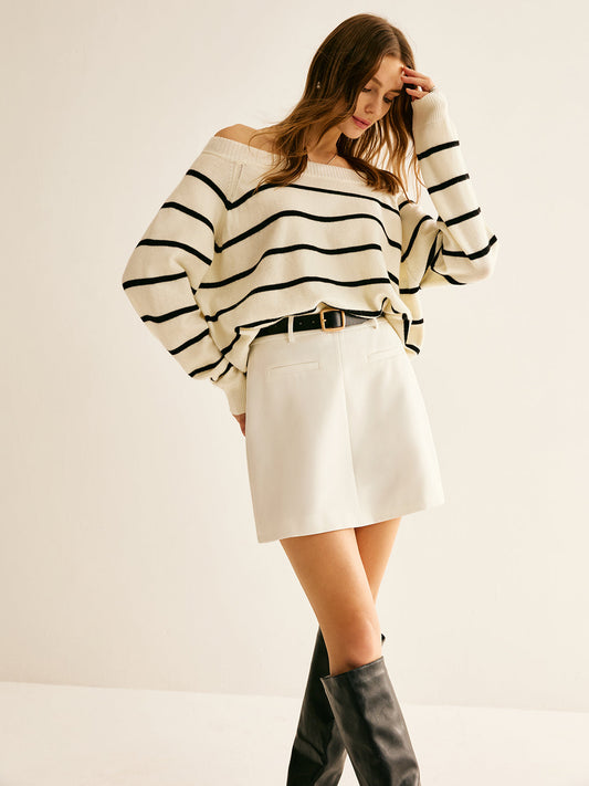 Beltsiz Arka Fermuarlı A Düz Etek