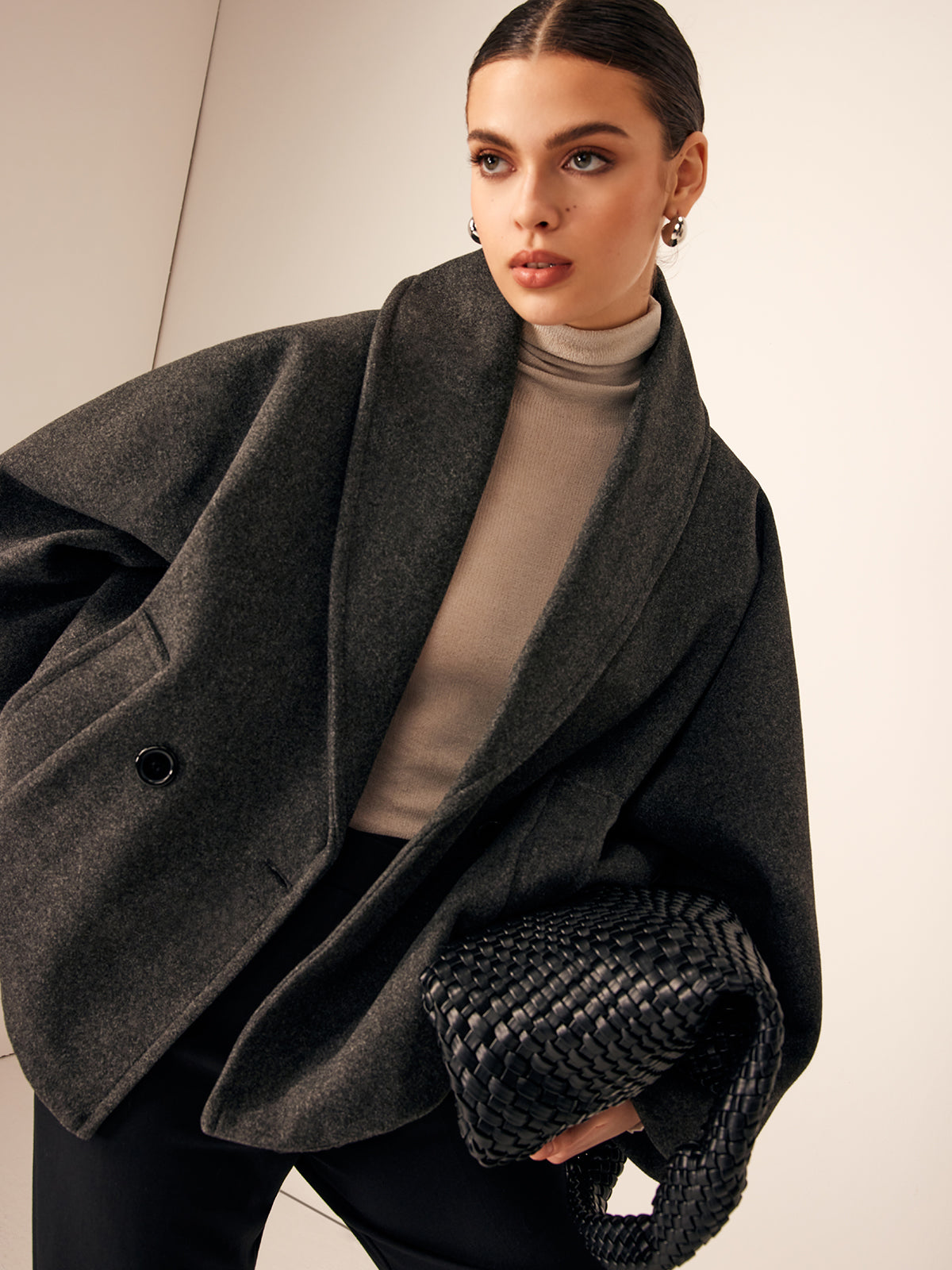 Tweed Cepli Bol Ceket
