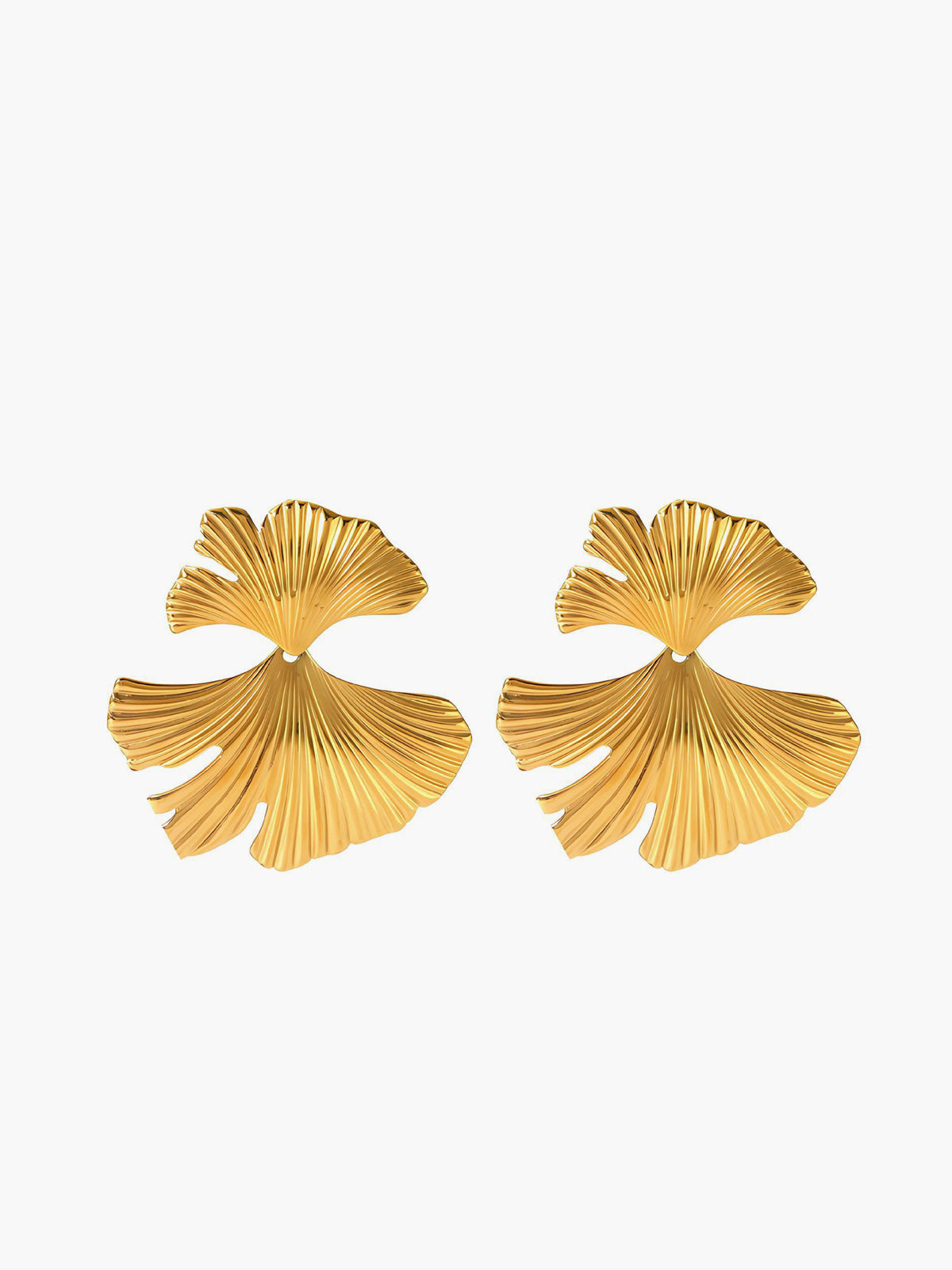Ginkgo Yaprağı Dalga Küpeleri