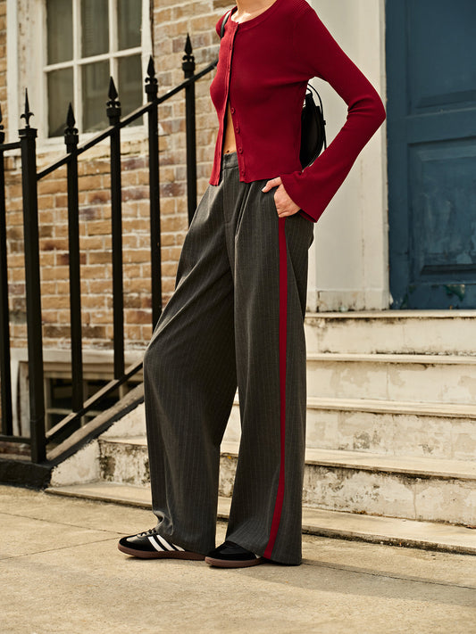 Zıt Boru Çizgili Pantolonlar