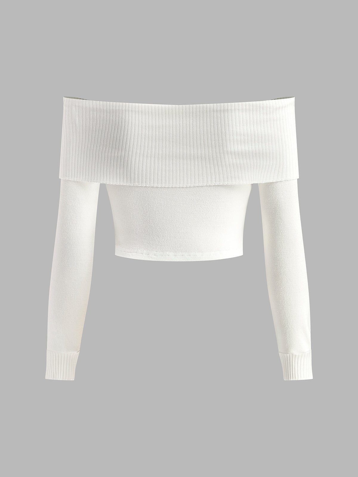 Yarışmalı Off-Shoulder Triko Üst
