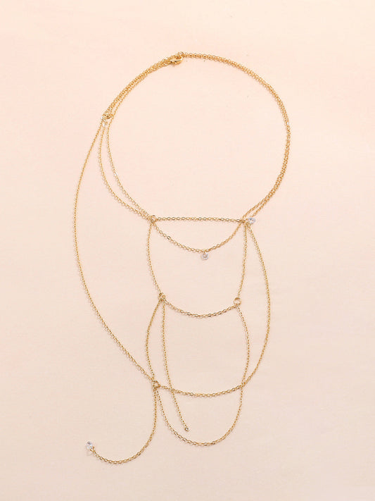 Rhinestone Yığın Sarkaç Kolye