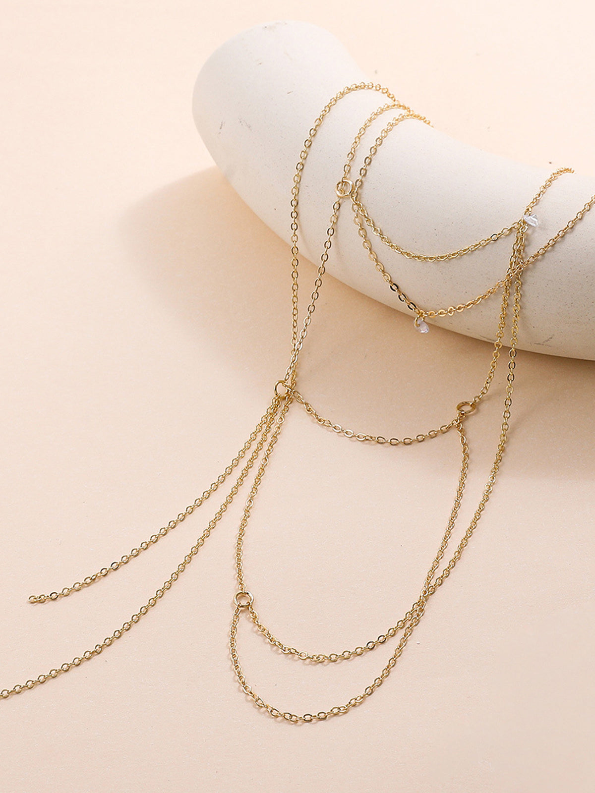 Rhinestone Yığın Sarkaç Kolye