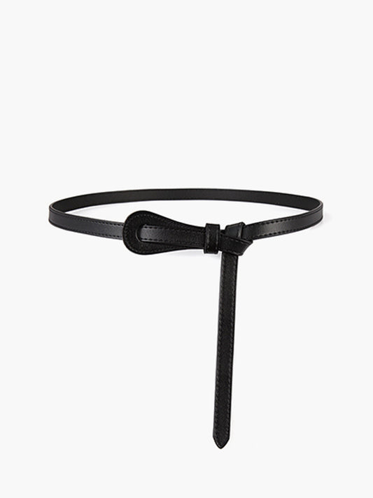 Deri Düğümlü İnce Kemer