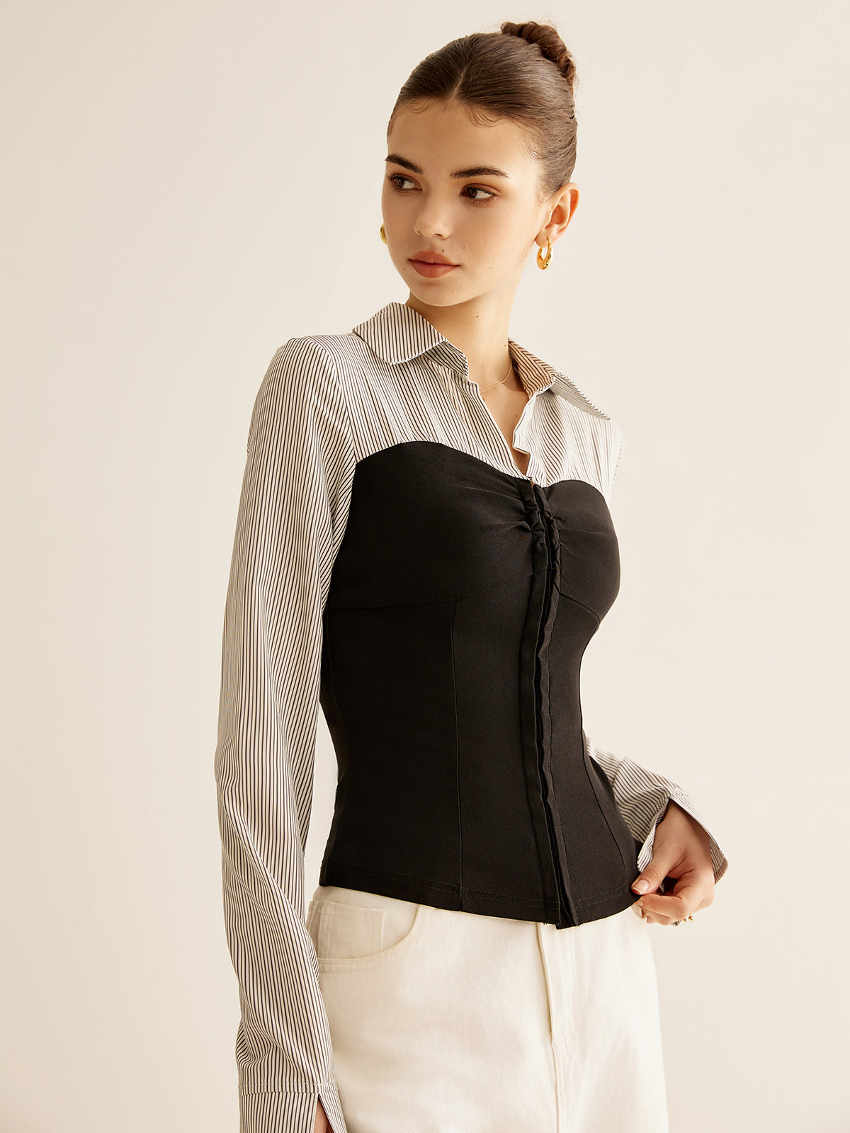 Renkli Blok Panel Polo Bluzu