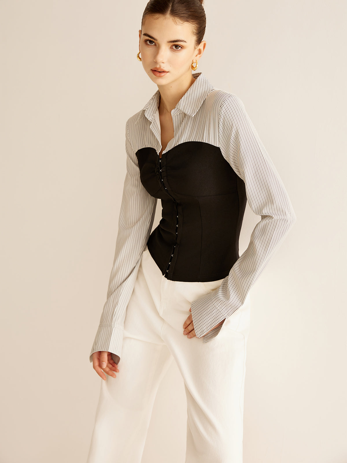 Renkli Blok Panel Polo Bluzu