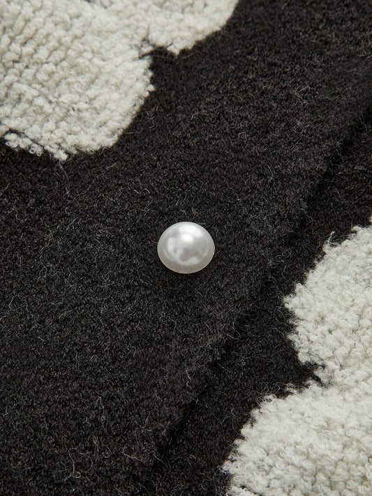 Boncuklu Dantel Çiçekli Hırka