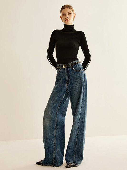 Lana Karışımlı Yüksek Yaka Triko Üst