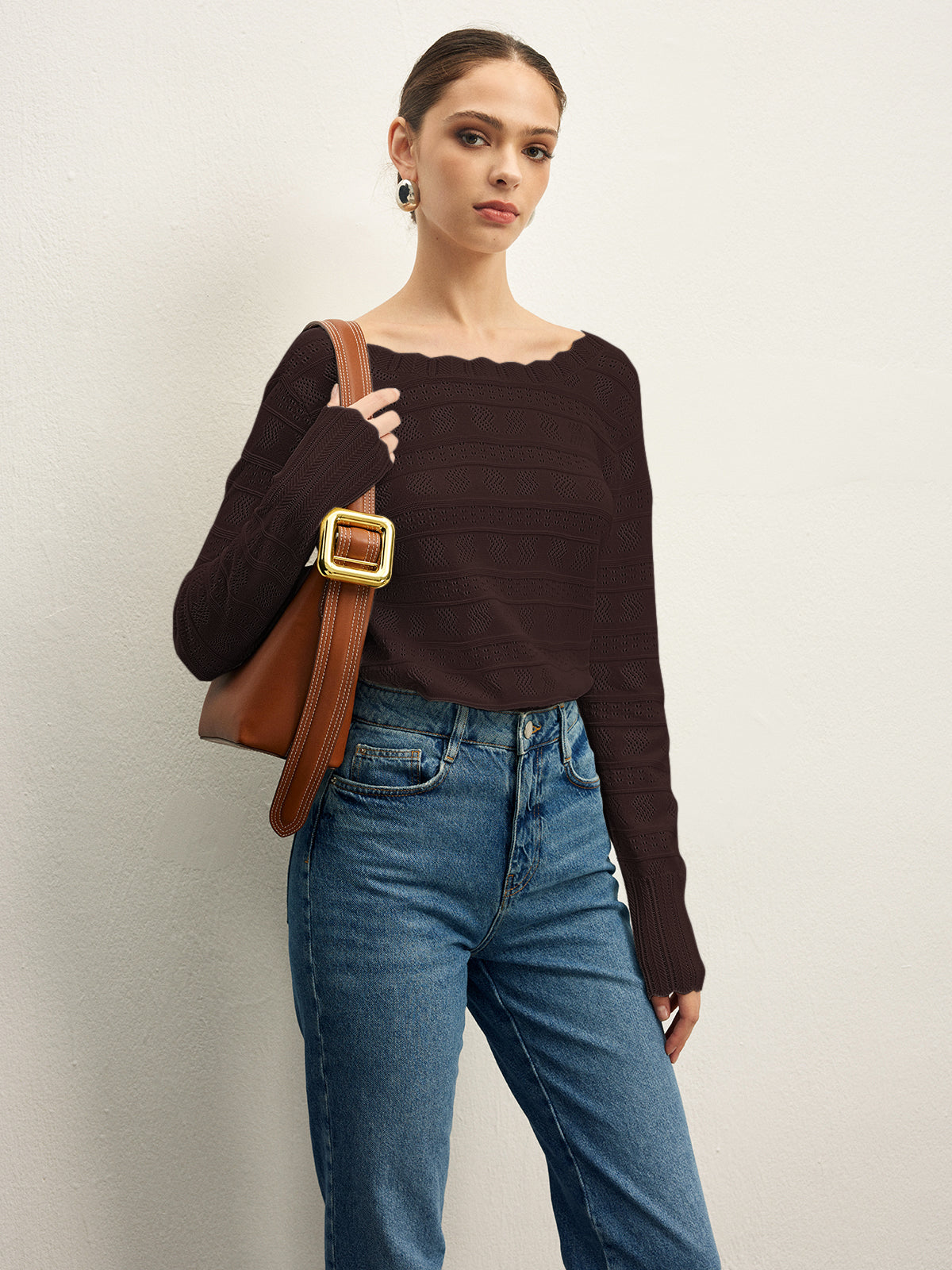 Marul Trim Backless Pointelle Örgü Üst