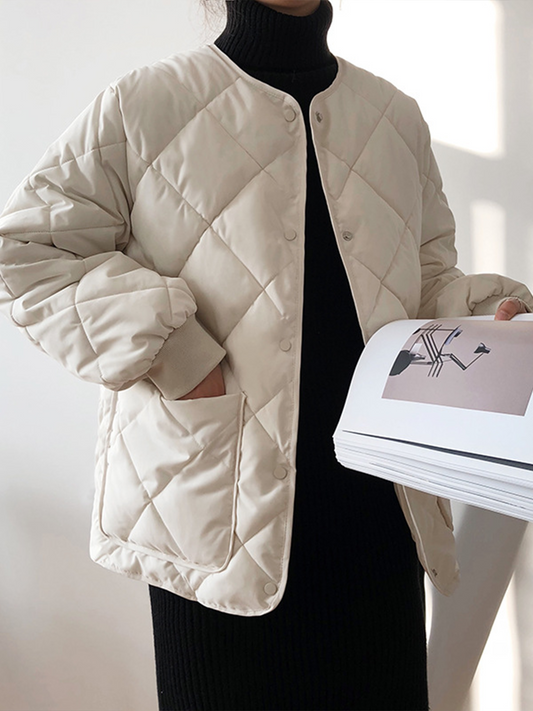 Romboid Düğmeli Kış Kabanı