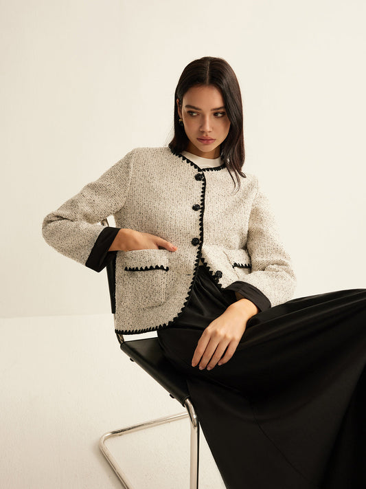 Nakışlı Dantel Kısa Ceket