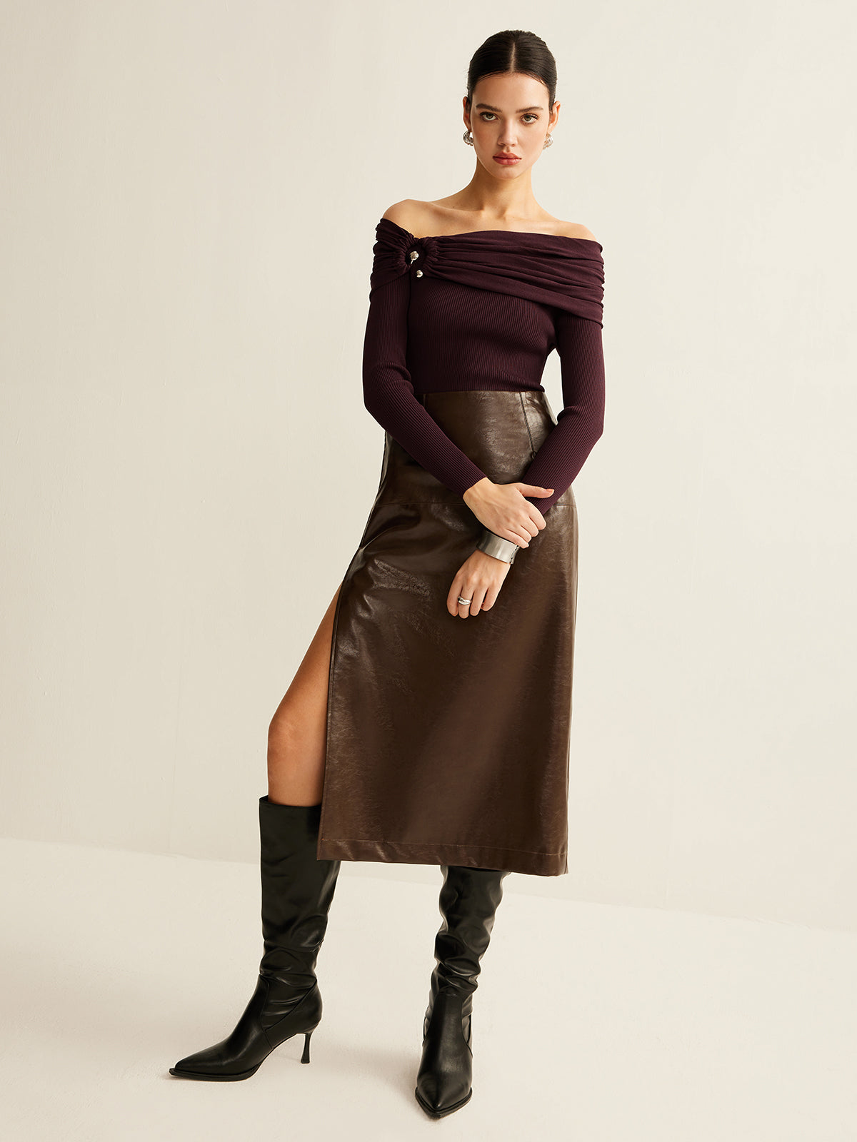 Wrinkled Tight Knit Top