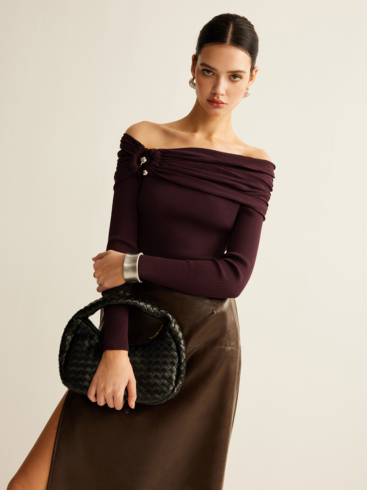 Wrinkled Tight Knit Top