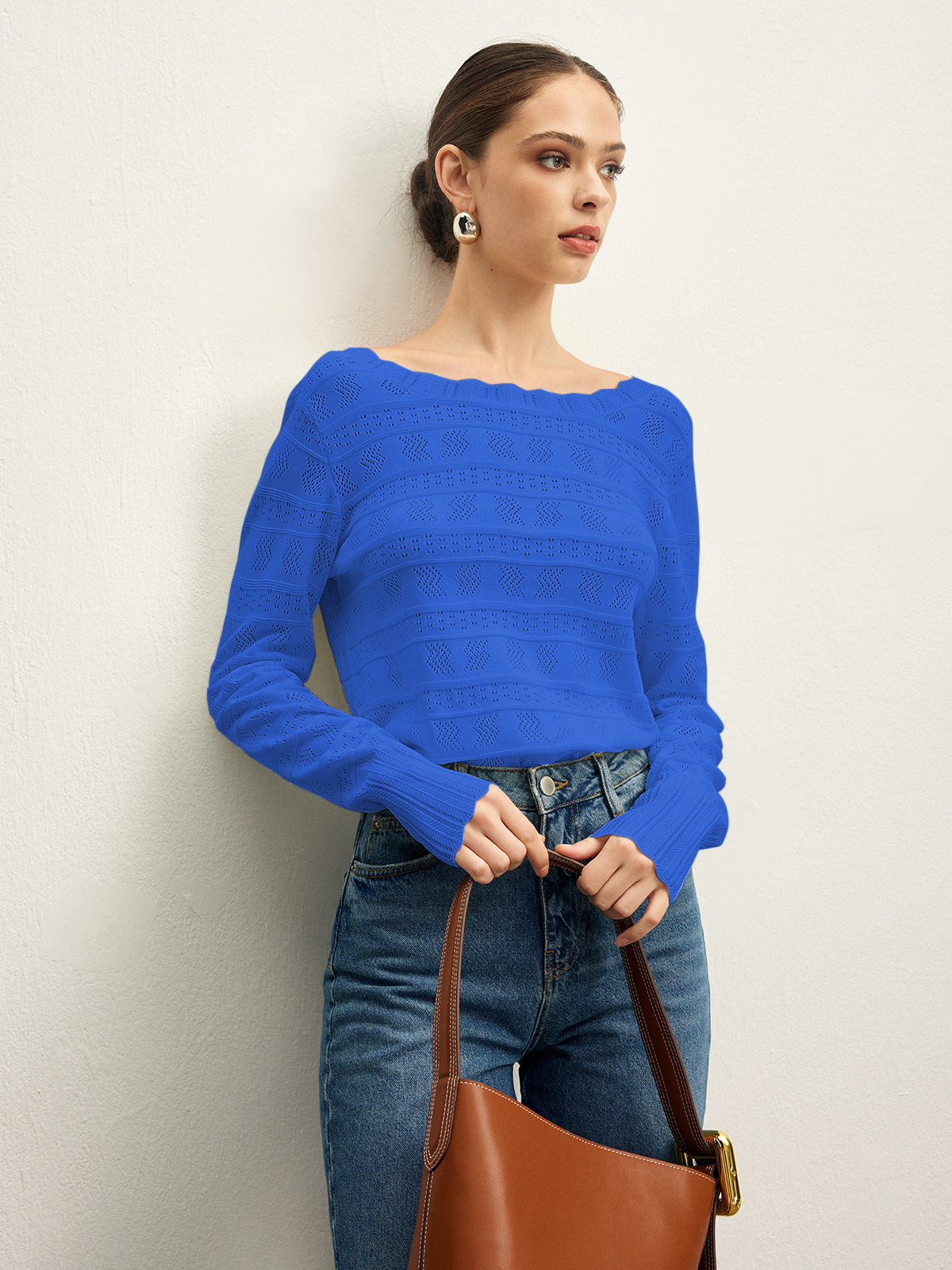 Marul Trim Backless Pointelle Örgü Üst