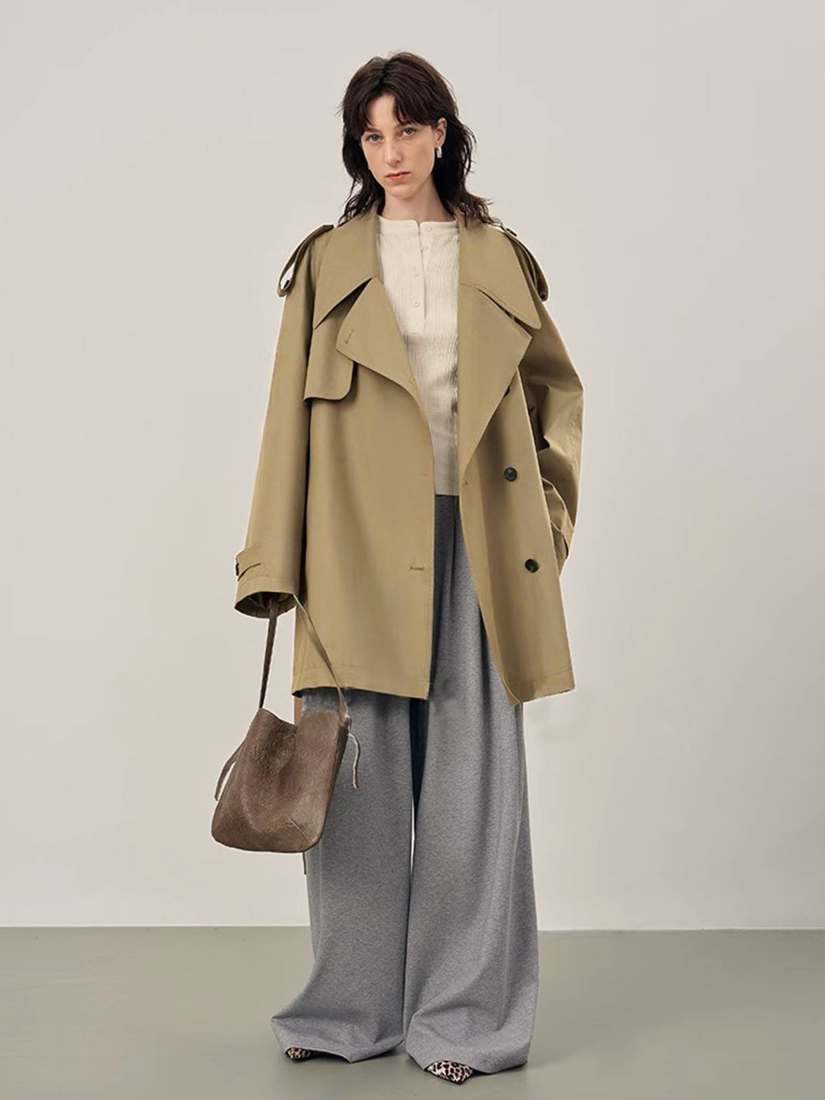 Yaka Oversize Kemerli Trençkot