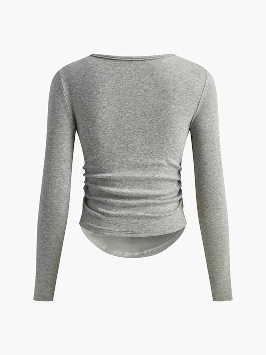 2'si 1 arada Pamuk Plise Fermuarlı Üst