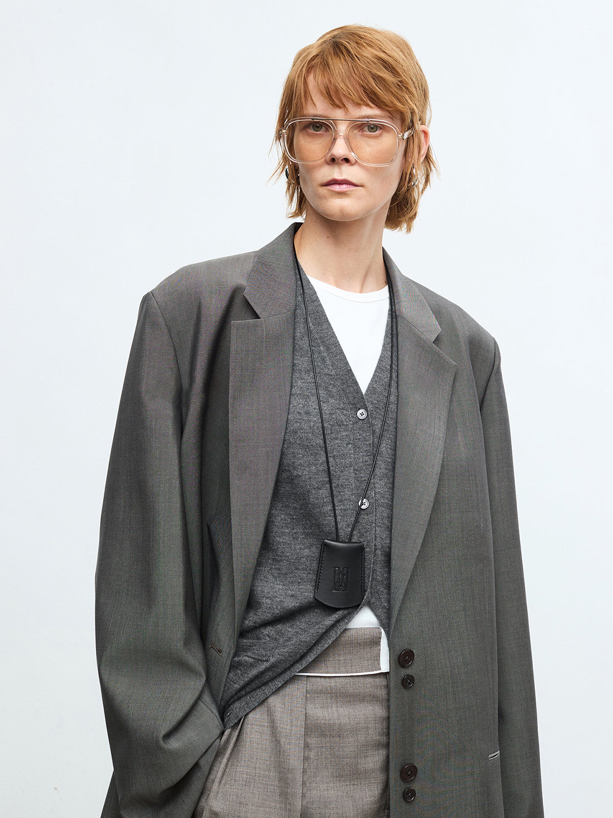 Yün Karışımlı V Yaka Süveter