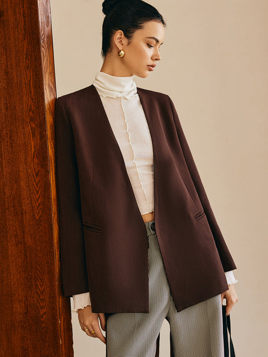 Kemer Olmadan V-Yaka Ceket