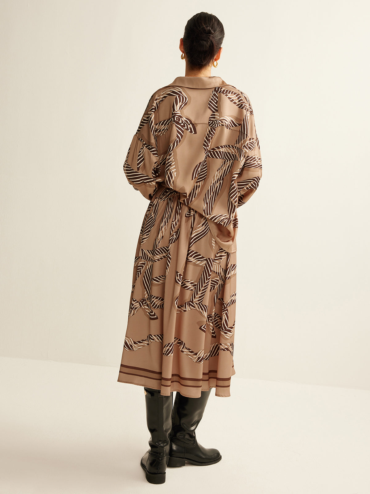 Boheme Baskılı Midi Etek Kemer Olmadan