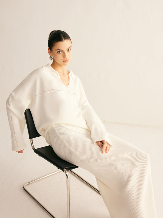 Minimalist Örgü Midi Etek Seti