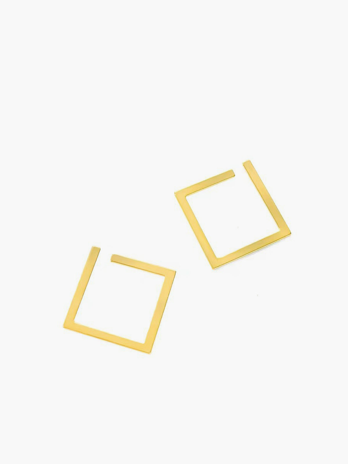 Minimalist Kare Damla Küpeleri