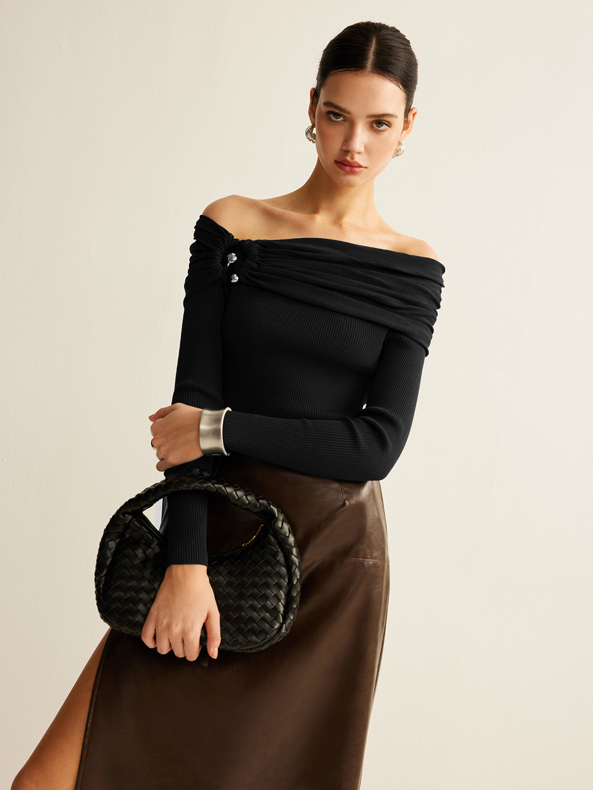 Wrinkled Tight Knit Top