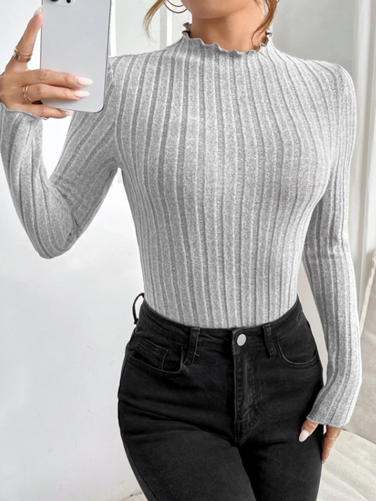 Kanalı Kırışık İnce Bodysuit