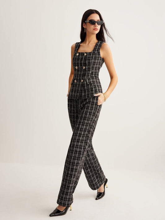 Kontrol Edilmiş Kadife Düğmeli Yelek