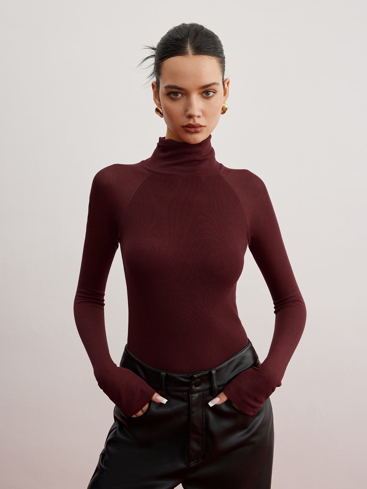 Transparent Sleeve Slim Fit Sweater