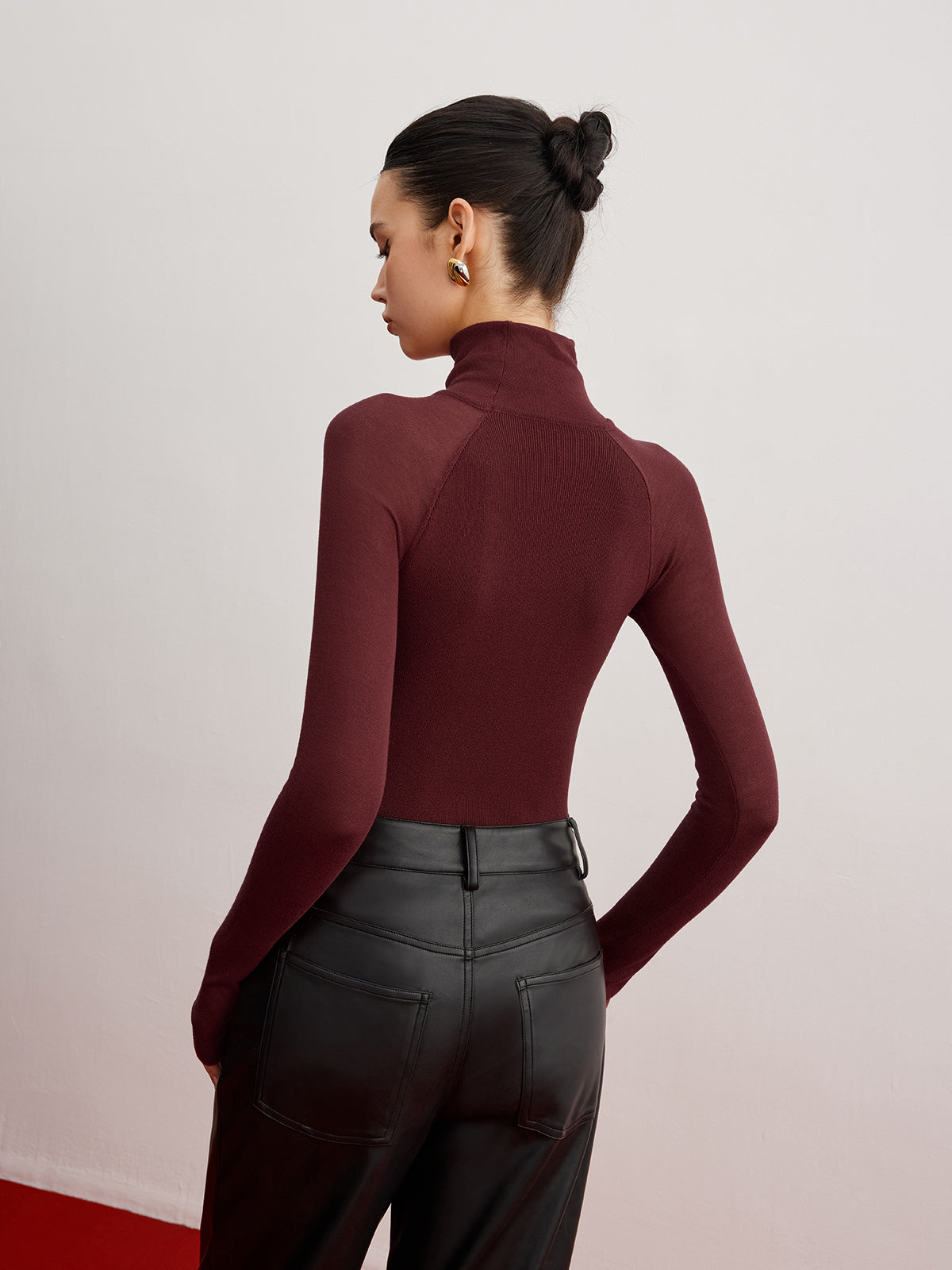 Transparent Sleeve Slim Fit Sweater