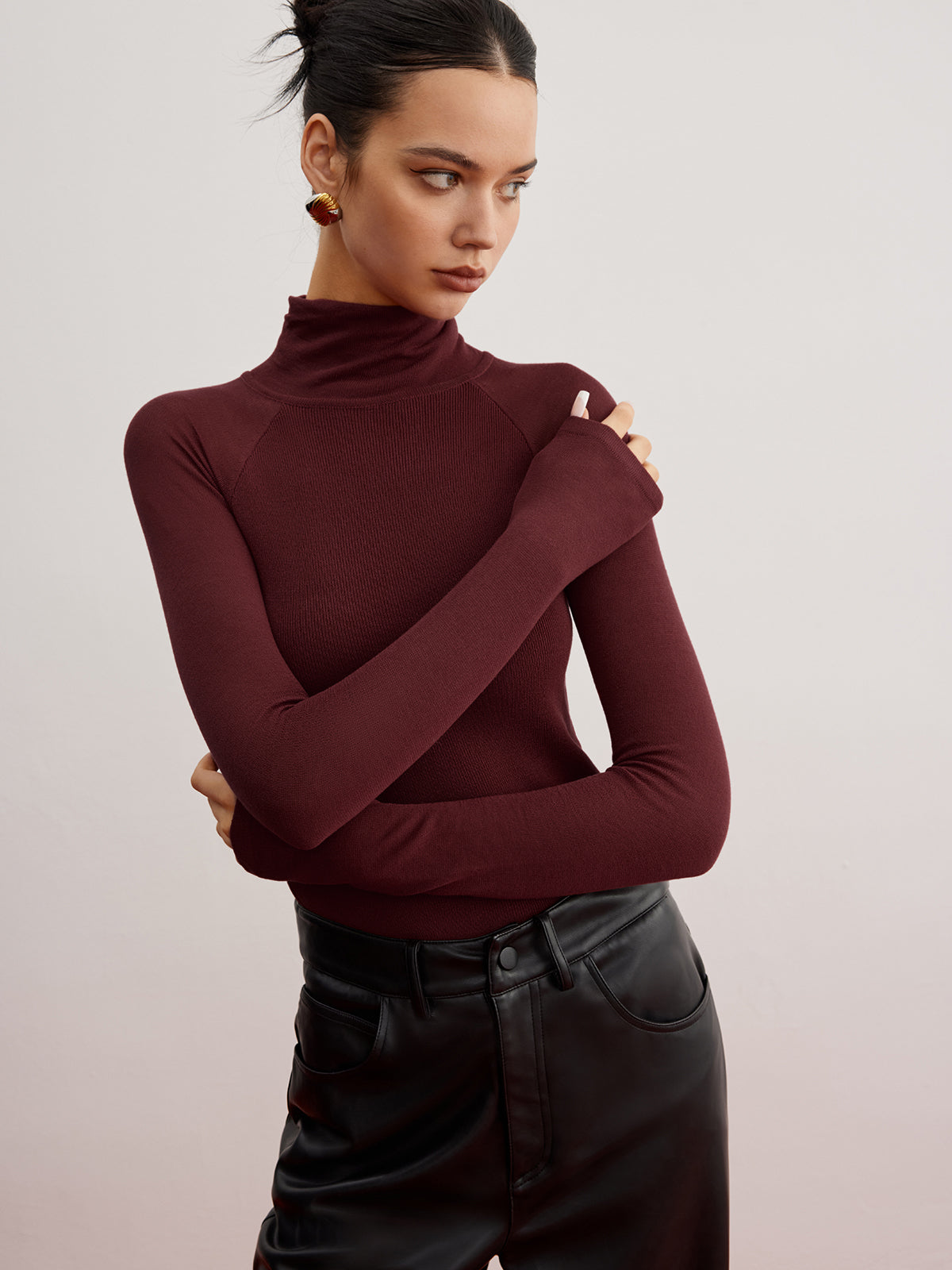 Transparent Sleeve Slim Fit Sweater