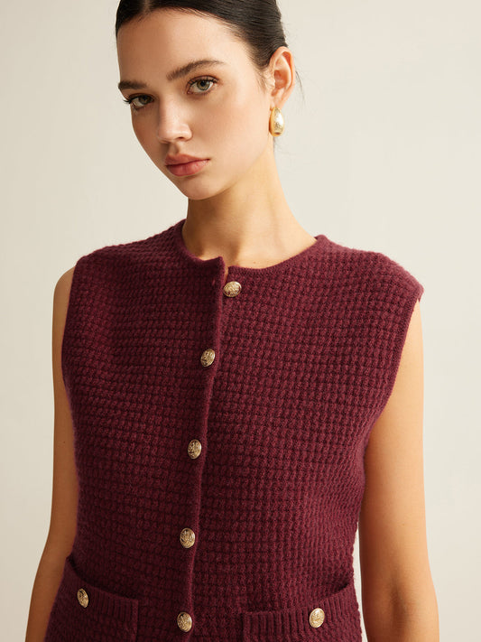 Düğmeli Rahat Süveter Yelek