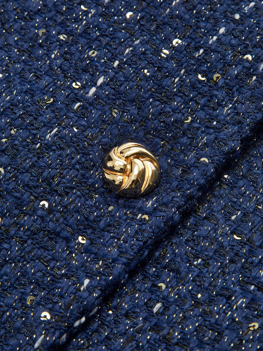 Sıralı Düğmeli Kemerli Dokuma Yelek