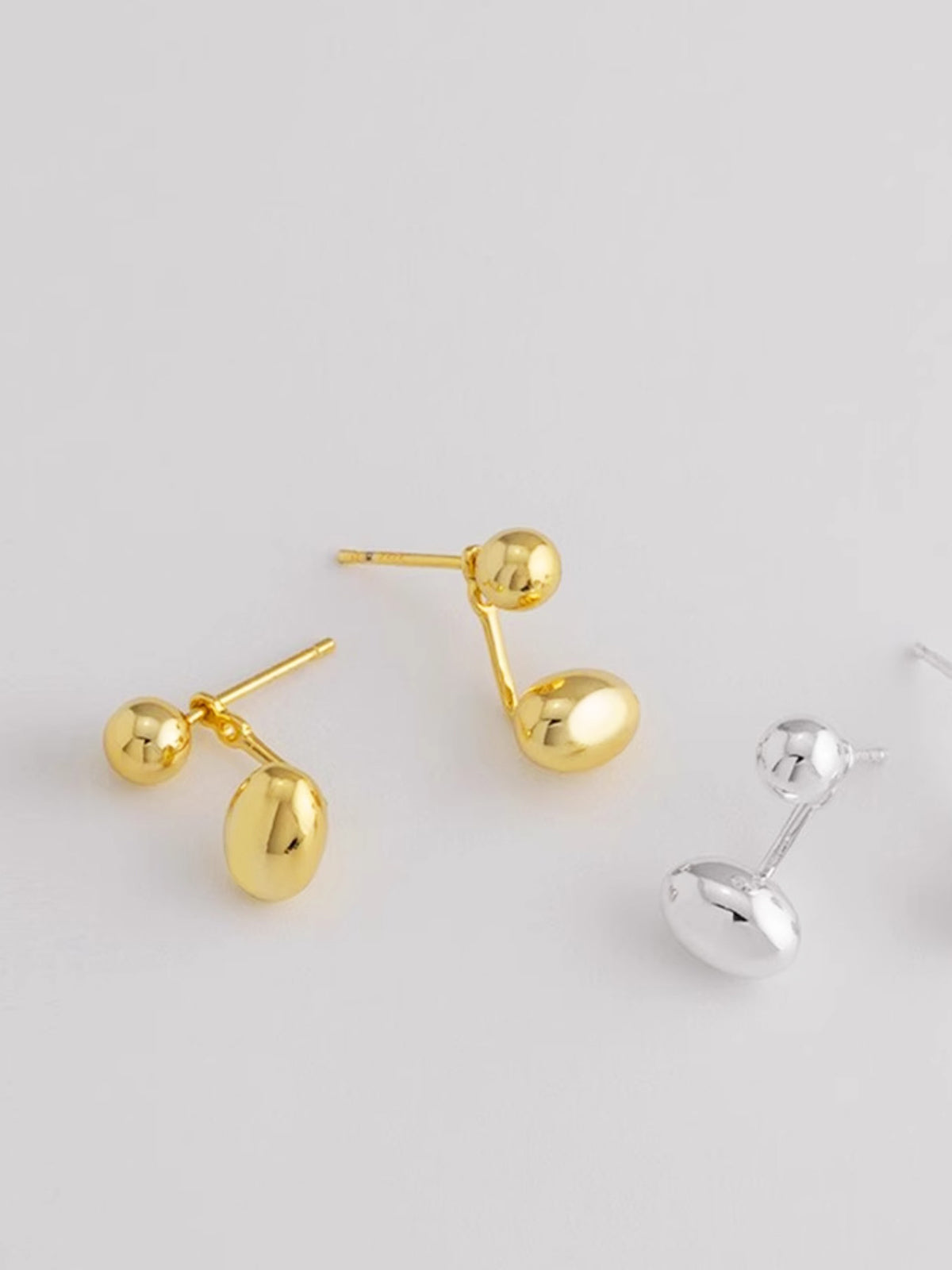 Oval Bean Stud Küpe