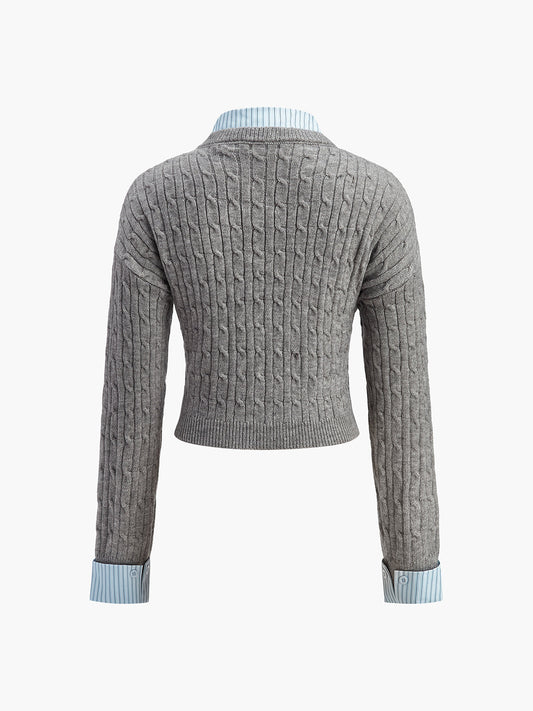 2'si 1 arada Düğme Örgü Üst