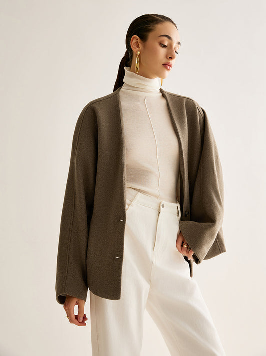 V Yaka Bol Sıcak Ceket