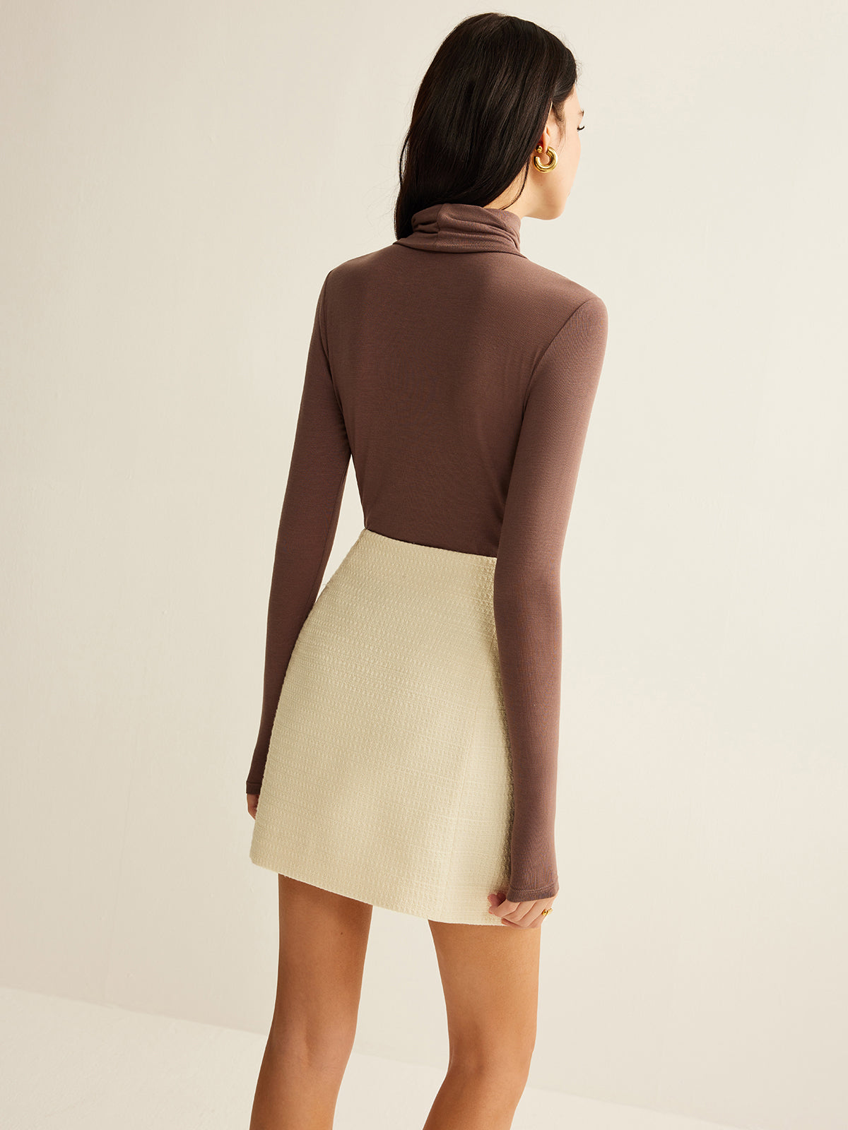 Minimalist A-Line Fermuarlı Mini Etek