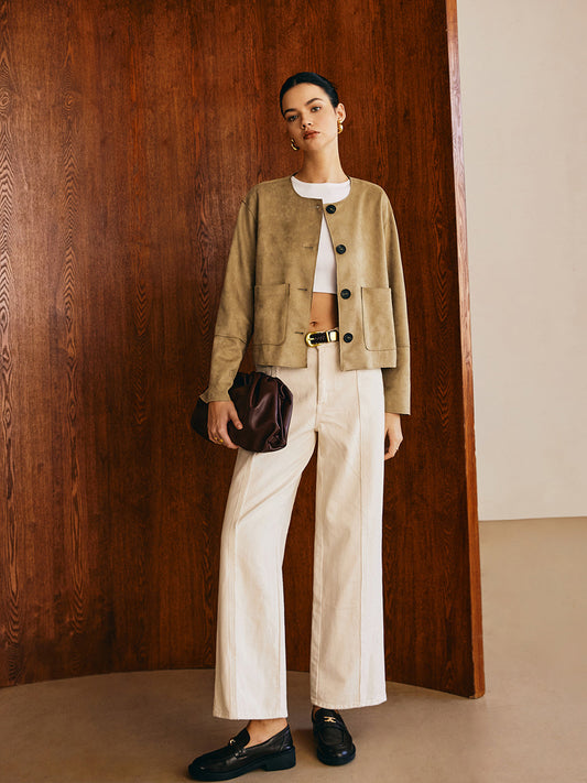 Büyük Cepli Deri Ceket