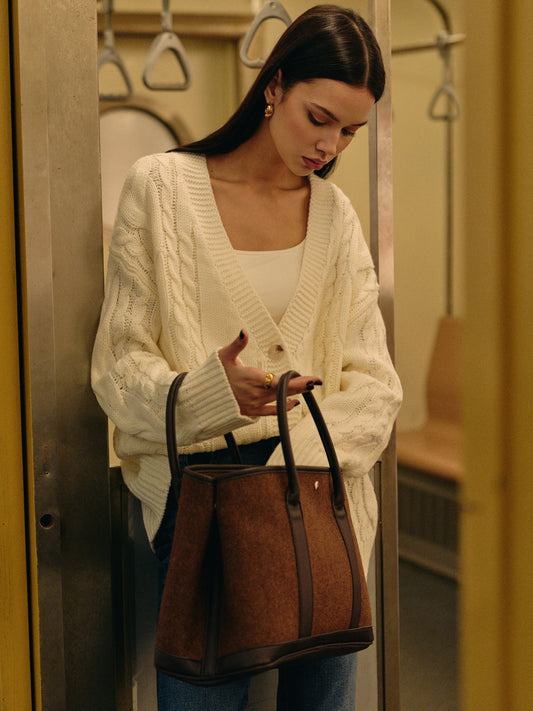 Çok Yönlü V Yaka Düğme Twist Hırka