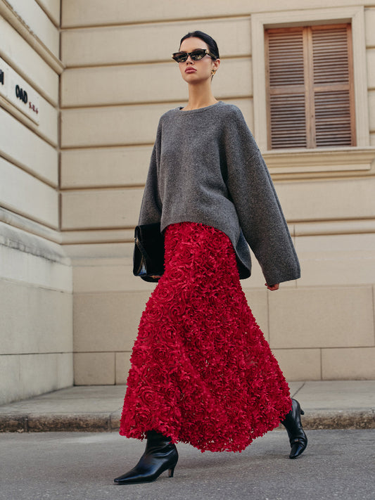 Yün Karışımlı Salaş Düz Kazak