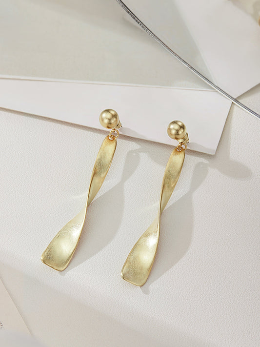 Vintage Metal Spiral Damla Küpeler