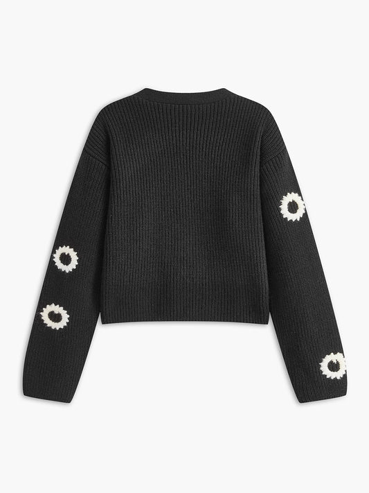 Zıt Bağlama Düğmeli Kısa Kazak